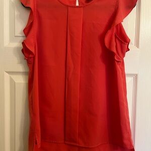 Banana Republic Vibrant Red Ruffle Blouse